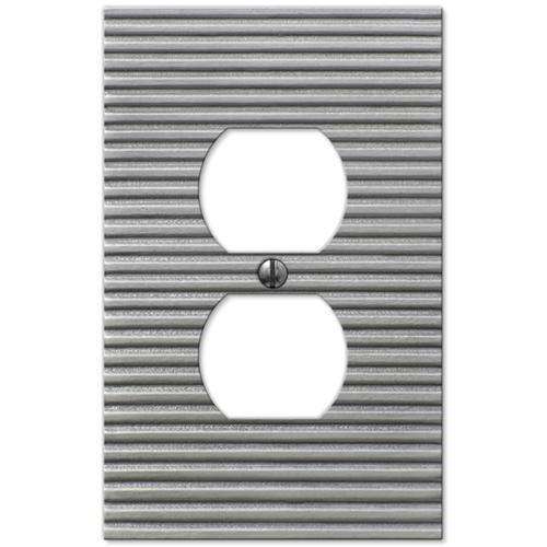 Lina Satin Nickel 1 Duplex Outlet:Wallplatesonline.com
