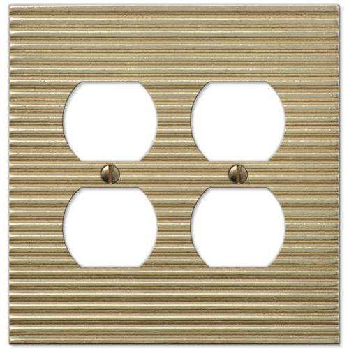 Lina Satin Gold 2 Duplex Outlet