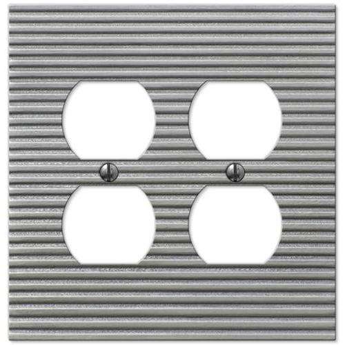 Lina Satin Nickel 2 Duplex Outlet:Wallplatesonline.com