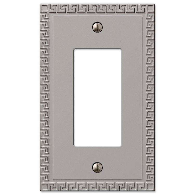 Greek Key Satin Nickel 1 Rocker (GFI)