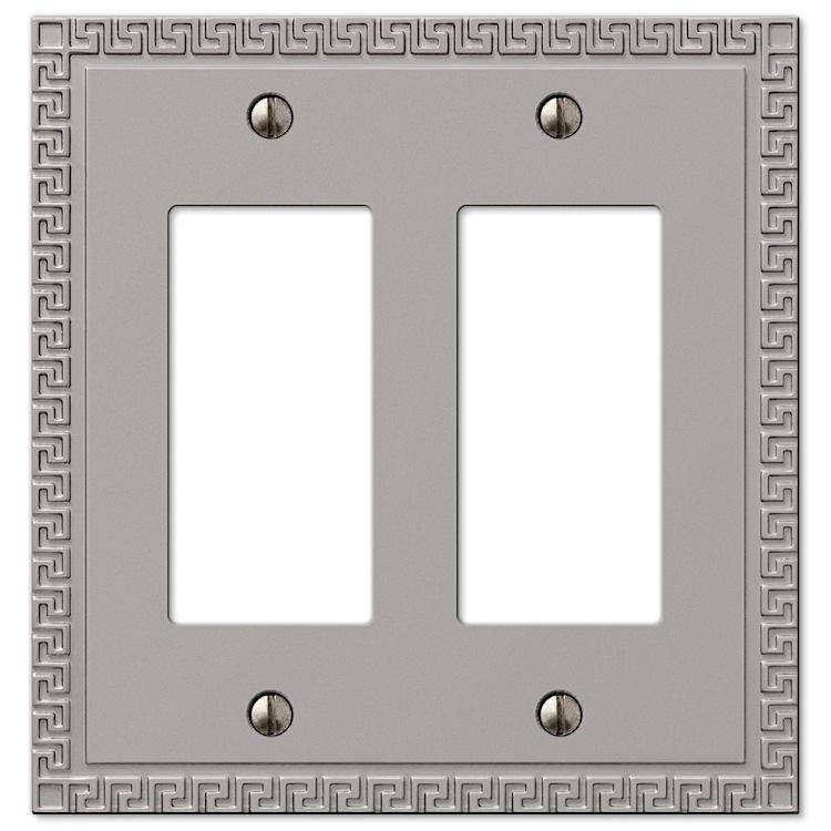 Greek Key Satin Nickel 2 Rocker (GFI) - Wallplatesonline.com