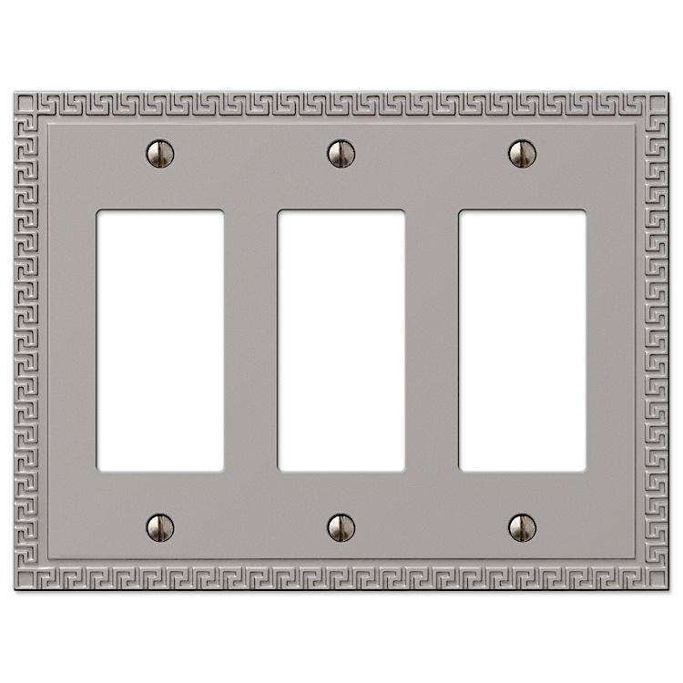 Greek Key Satin Nickel 3 Rocker (GFI) - Wallplatesonline.com