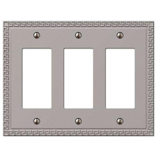 Greek Key Satin Nickel 3 Rocker (GFI) - Wallplatesonline.com