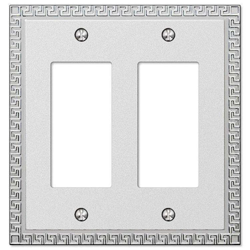 Greek Key Frosted Chrome 2 Rocker (GFI) - Wallplatesonline.com