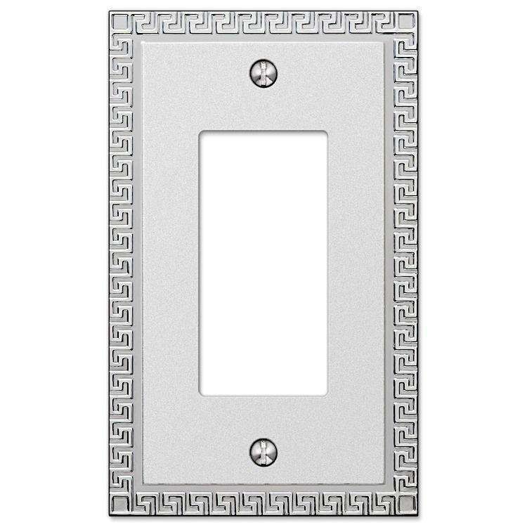 Greek Key Frosted Chrome 1 Rocker (GFI) - Wallplatesonline.com