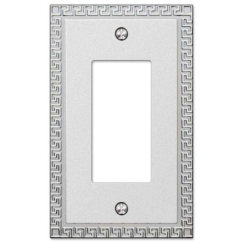 Greek Key Frosted Chrome 1 Rocker (GFI) - Wallplatesonline.com
