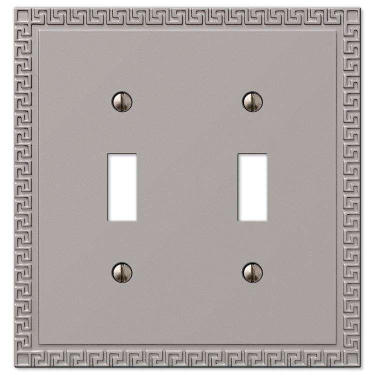 Greek Key Satin Nickel Double Toggle - Wallplatesonline.com