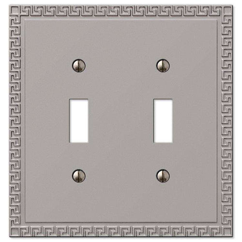 Greek Key Satin Nickel Double Toggle - Wallplatesonline.com