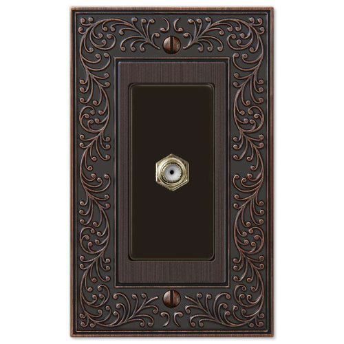 English Garden Aged Bronze 1 Cable TV with Hardware:Wallplatesonline.com
