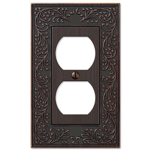 English Garden Aged Bronze 1 Duplex Outlet - Wallplatesonline.com