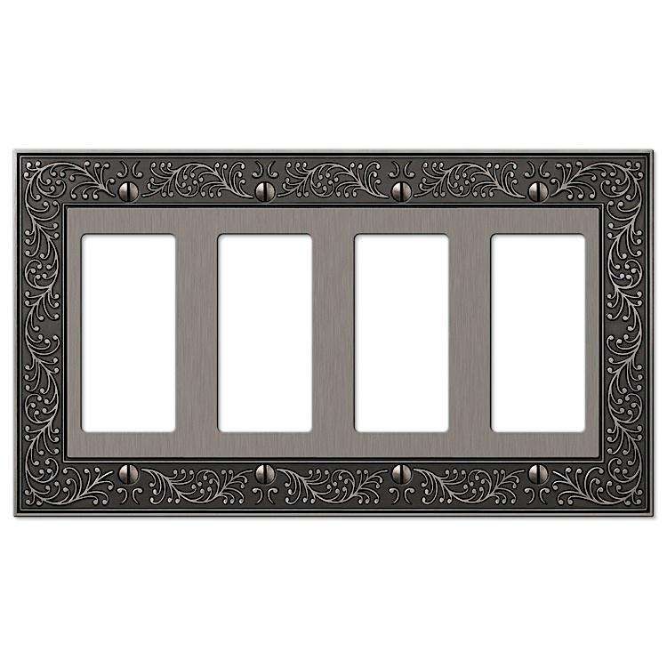 English Garden Antique Nickel 4 Rocker (GFI) - Wallplatesonline.com