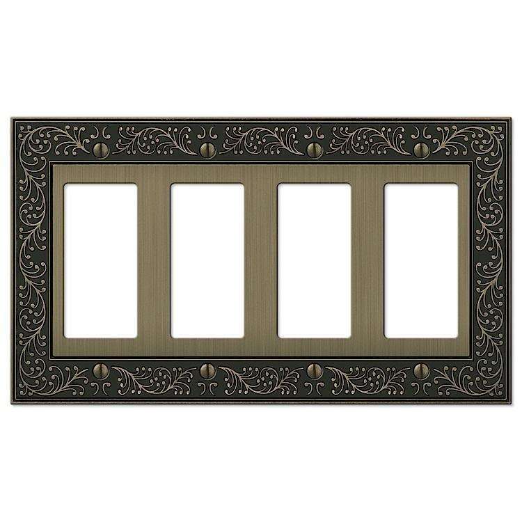 English Garden Brushed Brass 4 Rocker (GFI) - Wallplatesonline.com