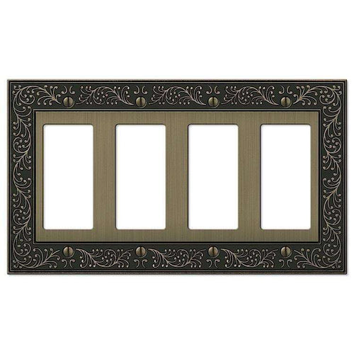 English Garden Brushed Brass 4 Rocker (GFI) - Wallplatesonline.com