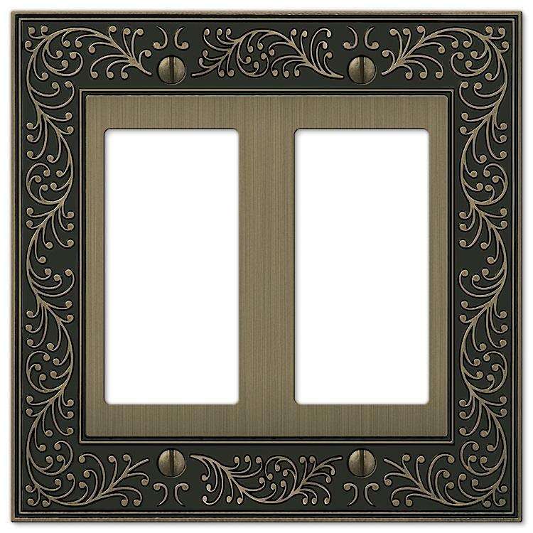 English Garden Brushed Brass 2 Rocker (GFI) - Wallplatesonline.com