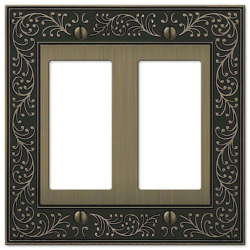 English Garden Brushed Brass 2 Rocker (GFI) - Wallplatesonline.com
