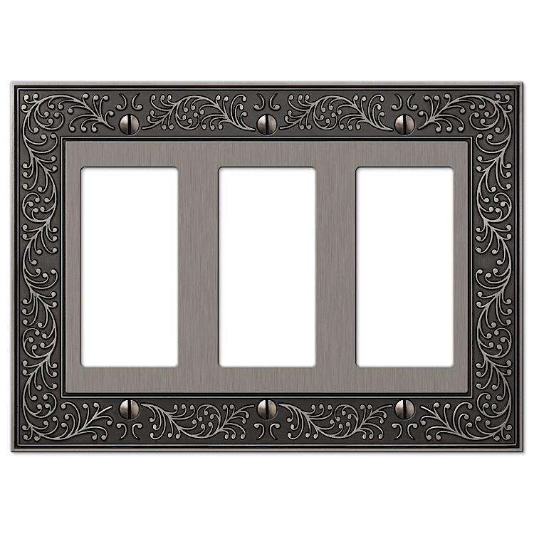 English Garden Antique Nickel 3 Rocker (GFI) - Wallplatesonline.com