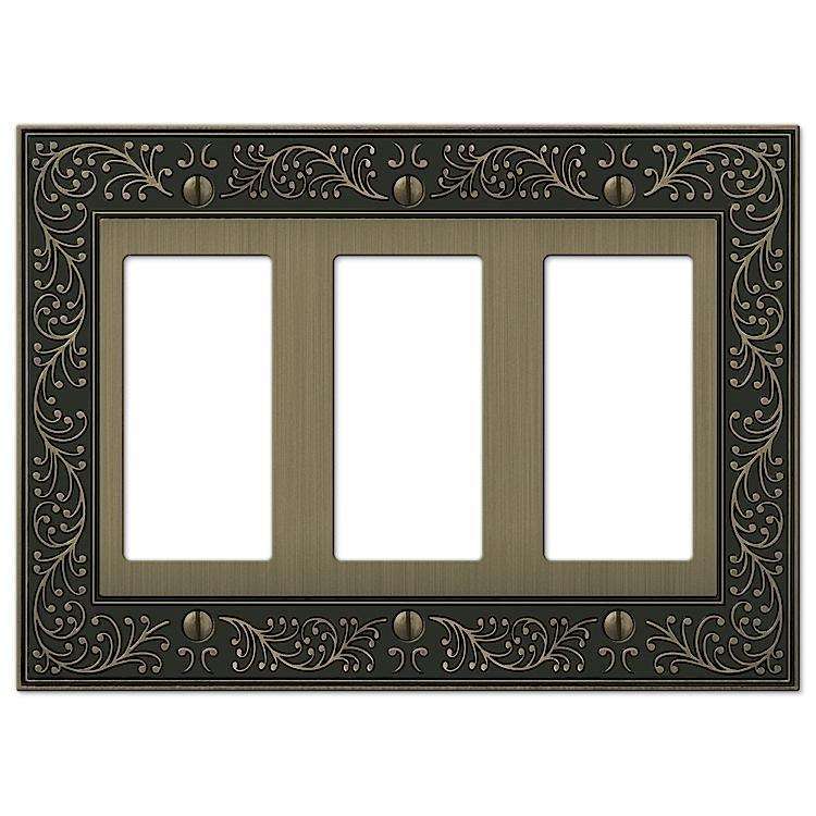 English Garden Brushed Brass 3 Rocker (GFI) - Wallplatesonline.com