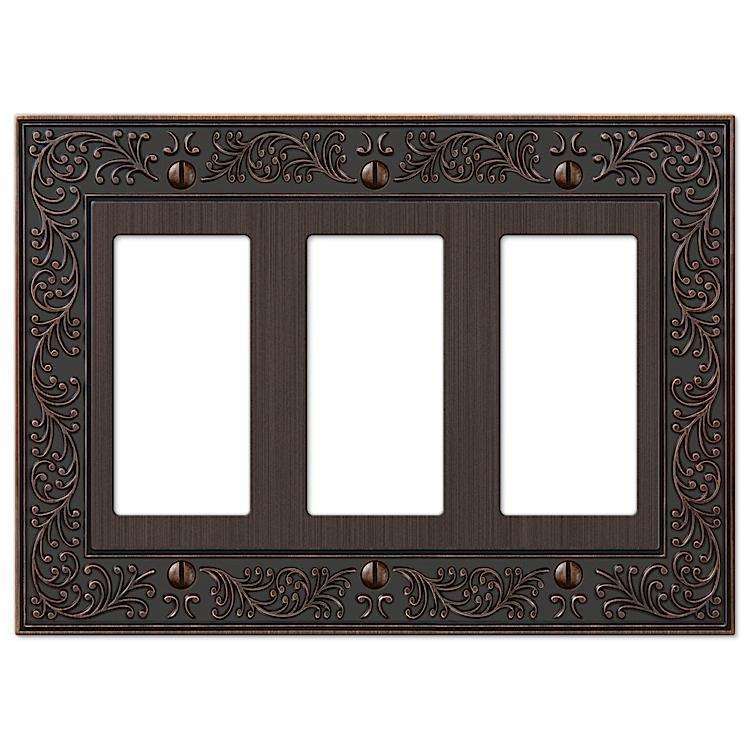 English Garden Aged Bronze 3 Rocker (GFI) - Wallplatesonline.com