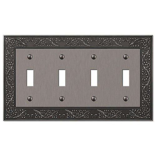 English Garden Antique Nickel 4 Toggle - Wallplatesonline.com