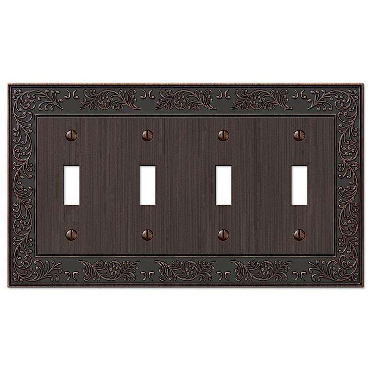 English Garden Aged Bronze 4 Toggle - Wallplatesonline.com