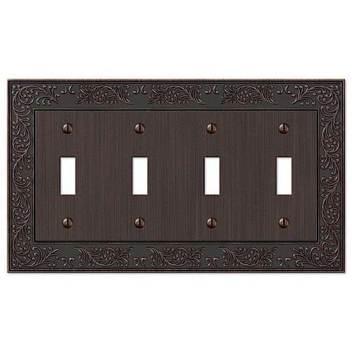 English Garden Aged Bronze 4 Toggle - Wallplatesonline.com