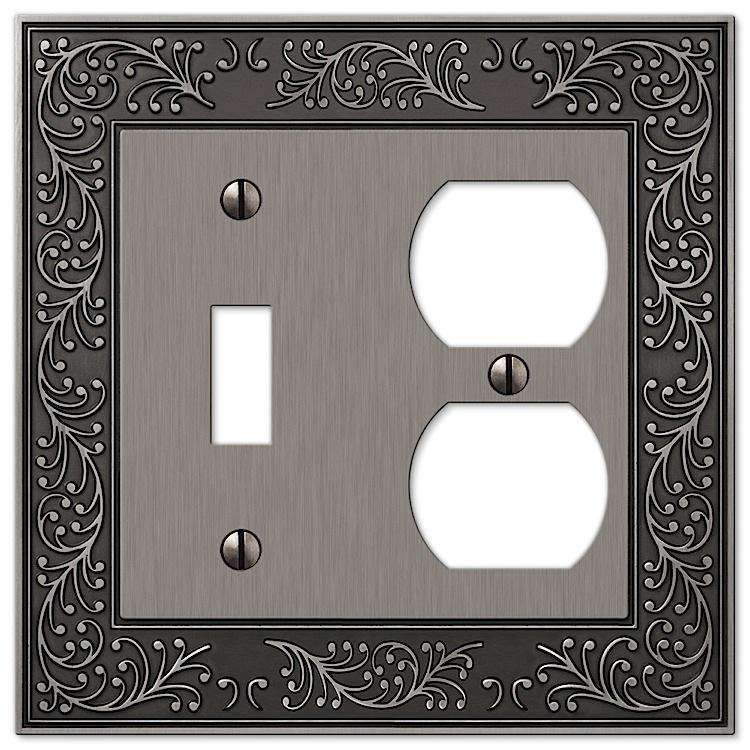 English Garden Antique Nickel Toggle / Duplex Outlet