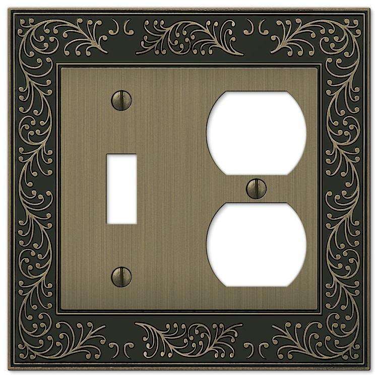 English Garden Brushed Brass Toggle / Duplex Outlet