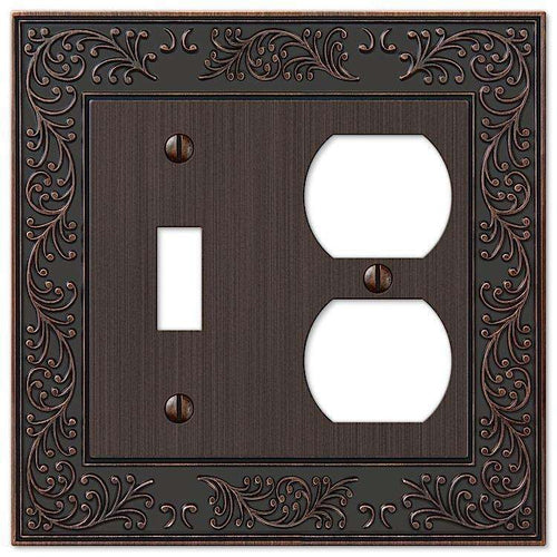 English Garden Aged Bronze Toggle / Duplex Outlet - Wallplatesonline.com