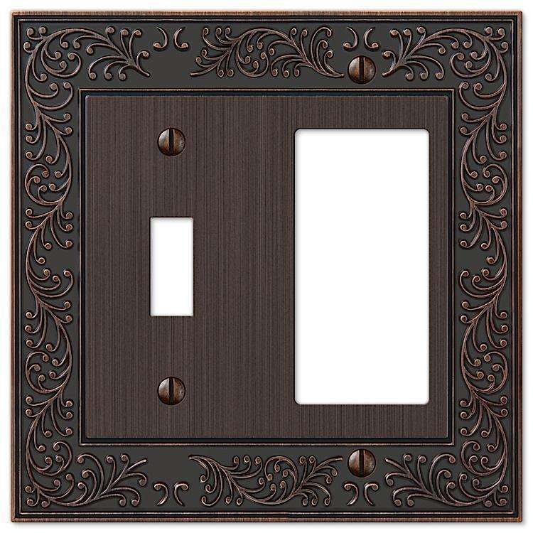 English Garden Aged Bronze Toggle / 1 Rocker (GFI) - Wallplatesonline.com