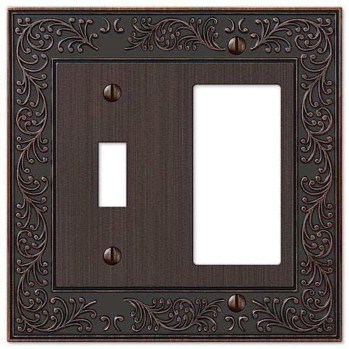 English Garden Aged Bronze Toggle / 1 Rocker (GFI) - Wallplatesonline.com