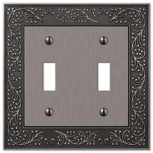 English Garden Antique Nickel Double Toggle - Wallplatesonline.com