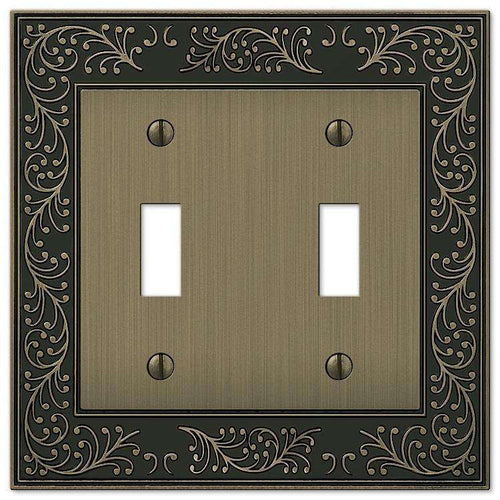 English Garden Brushed Brass Double Toggle - Wallplatesonline.com