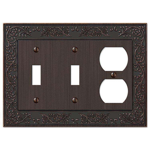 English Garden Aged Bronze 2 Toggle / Duplex Outlet - Wallplatesonline.com