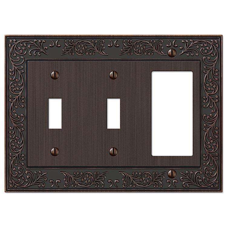 English Garden Aged Bronze 2 Toggle / 1 Rocker (GFI)