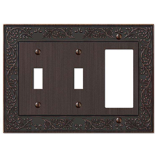 English Garden Aged Bronze 2 Toggle / 1 Rocker (GFI) - Wallplatesonline.com