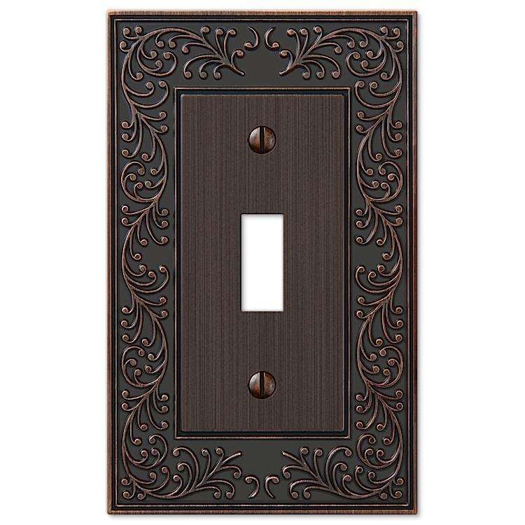 English Garden Aged Bronze Cover Plates - Wallplatesonline.com