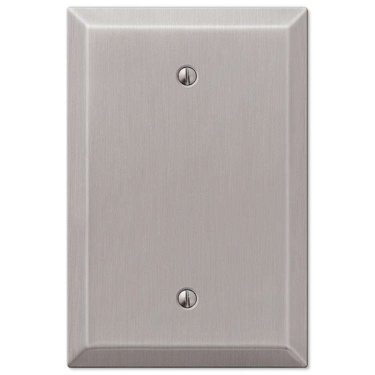 Oversized Brushed Nickel Steel Blank Wallplate