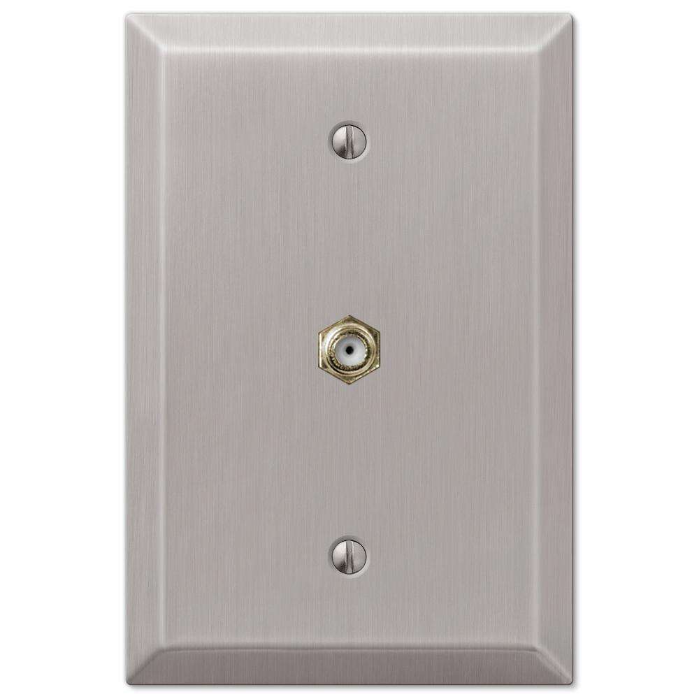 Oversized Brushed Nickel Steel 1CX Wallplate - Wallplatesonline.com