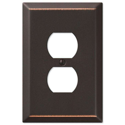 Oversized Aged Bronze Steel Duplex Outlet Wallplate - Wallplatesonline.com