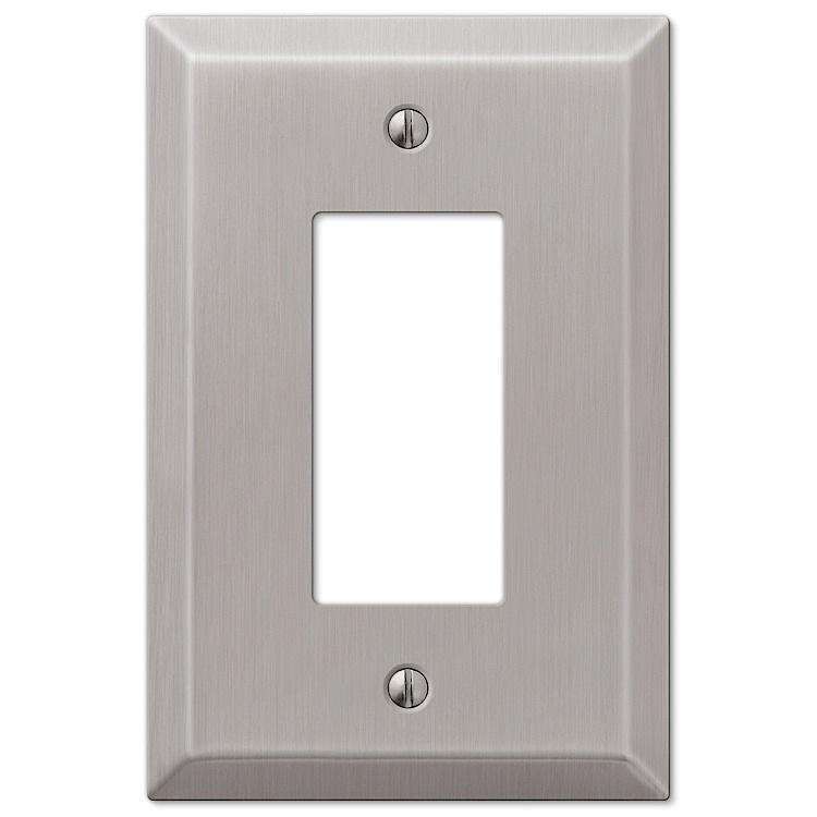 Oversized Brushed Nickel Steel Single Rocker Wallplate