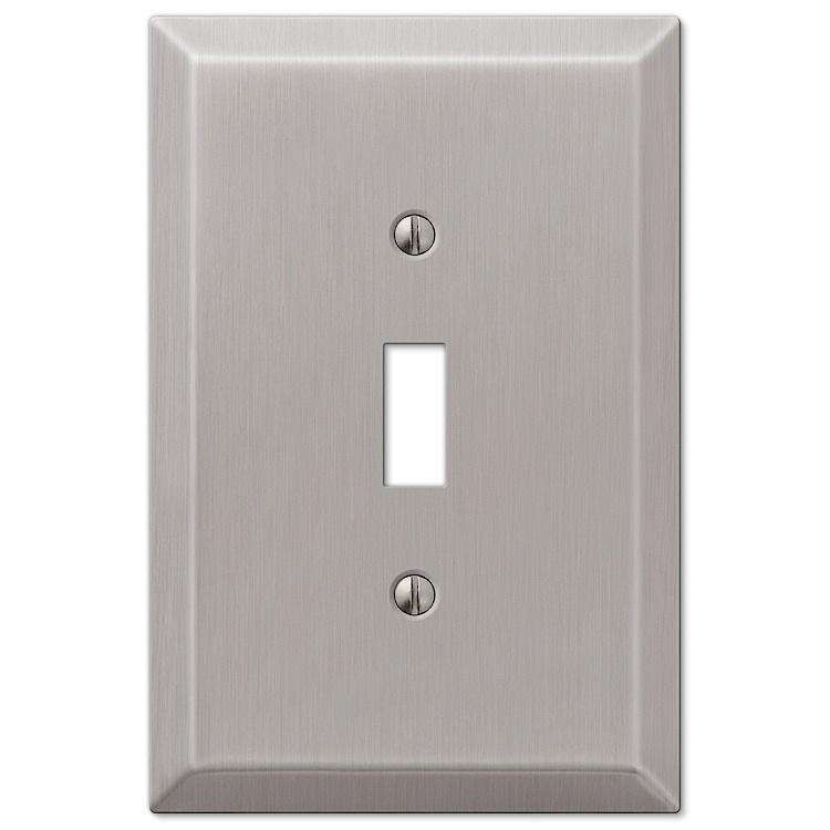 Oversized Brushed Nickel Steel Cover Plates - Wallplatesonline.com