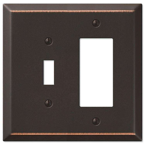 Oversized Aged Bronze Steel Toggle / Rocker Wallplate - Wallplatesonline.com