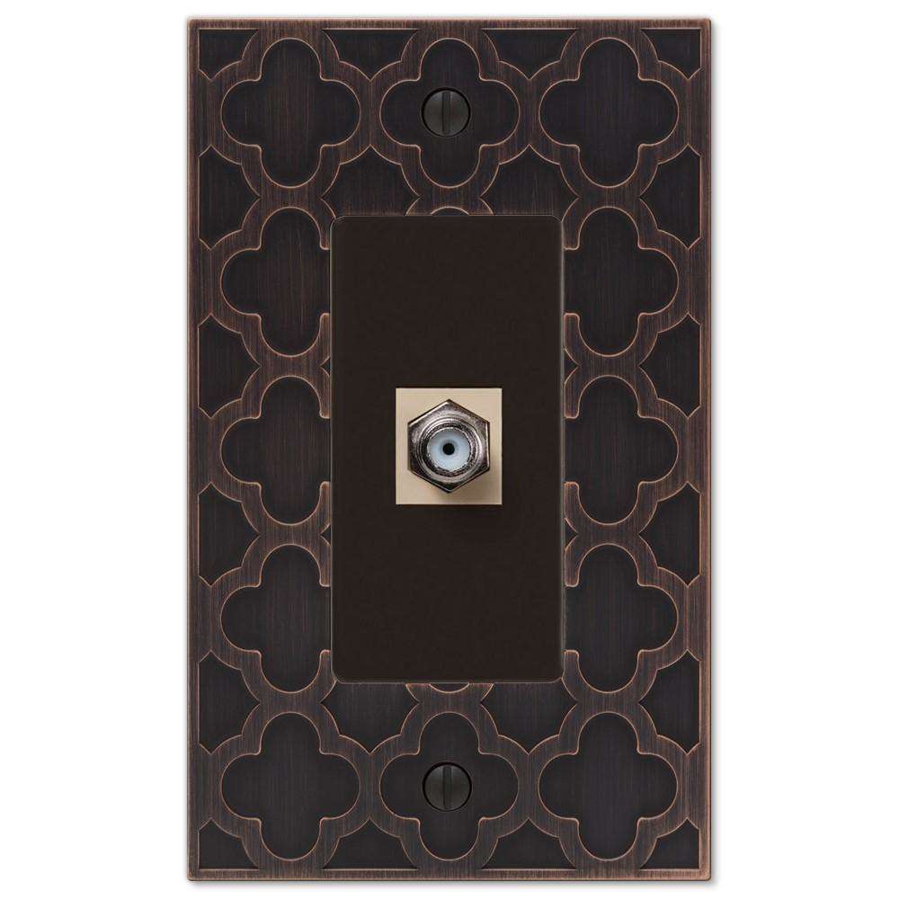 Tangier Aged Bronze Cast Cable Wallplate:Wallplatesonline.com
