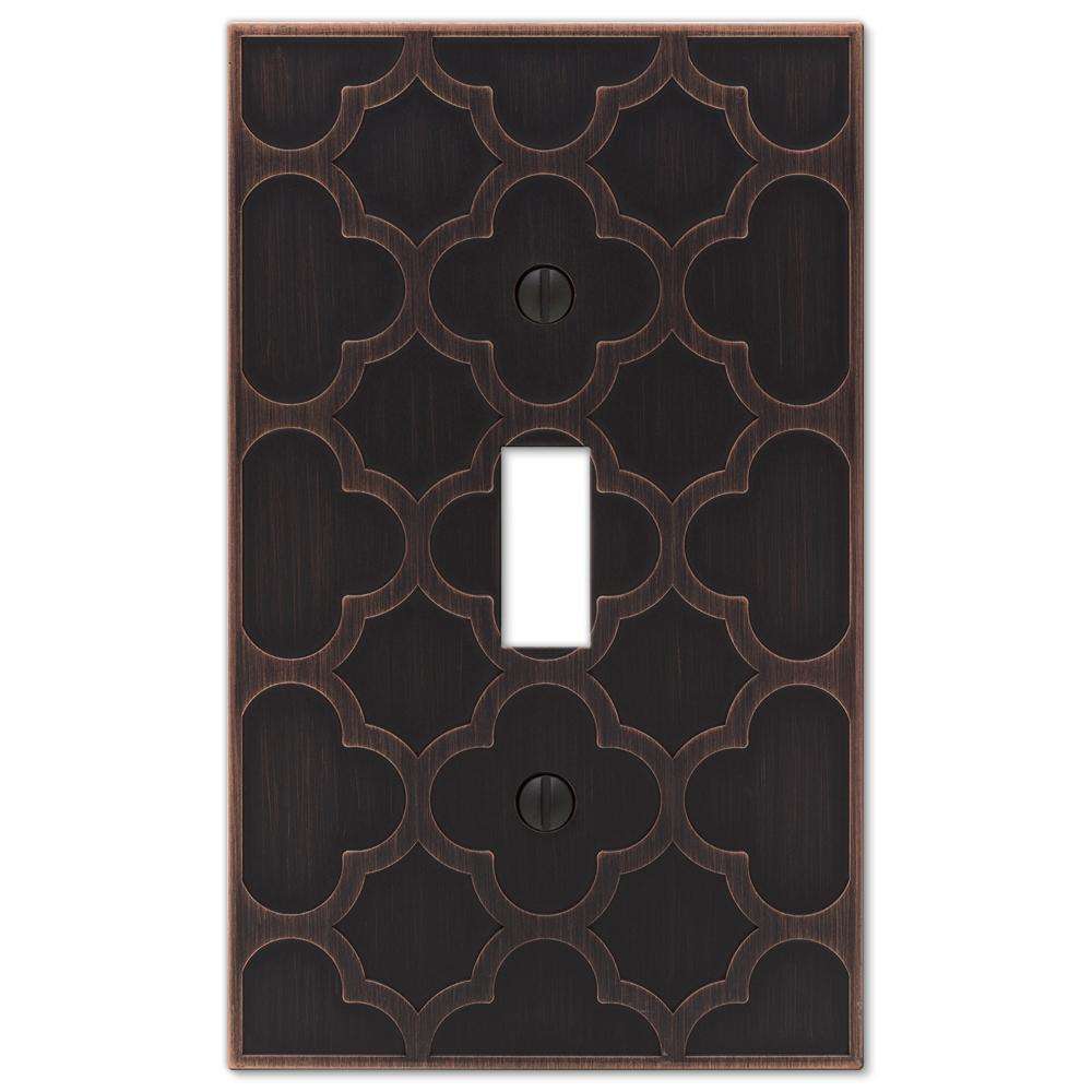 Tangier Aged Bronze Cast Cover Plates:Wallplatesonline.com