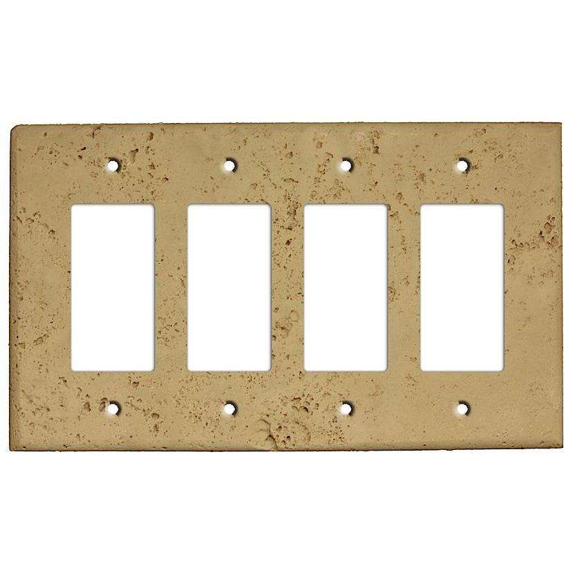 Khaki Stone Four Rocker Switchplate