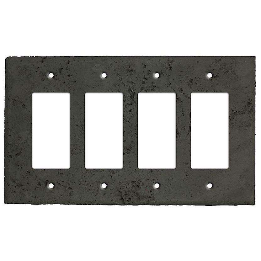Charcoal Stone Four Rocker Switchplate