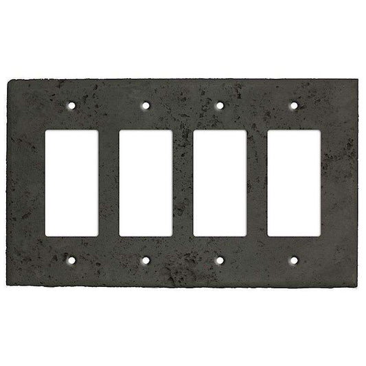 Charcoal Stone Four Rocker Switchplate - Wallplatesonline.com