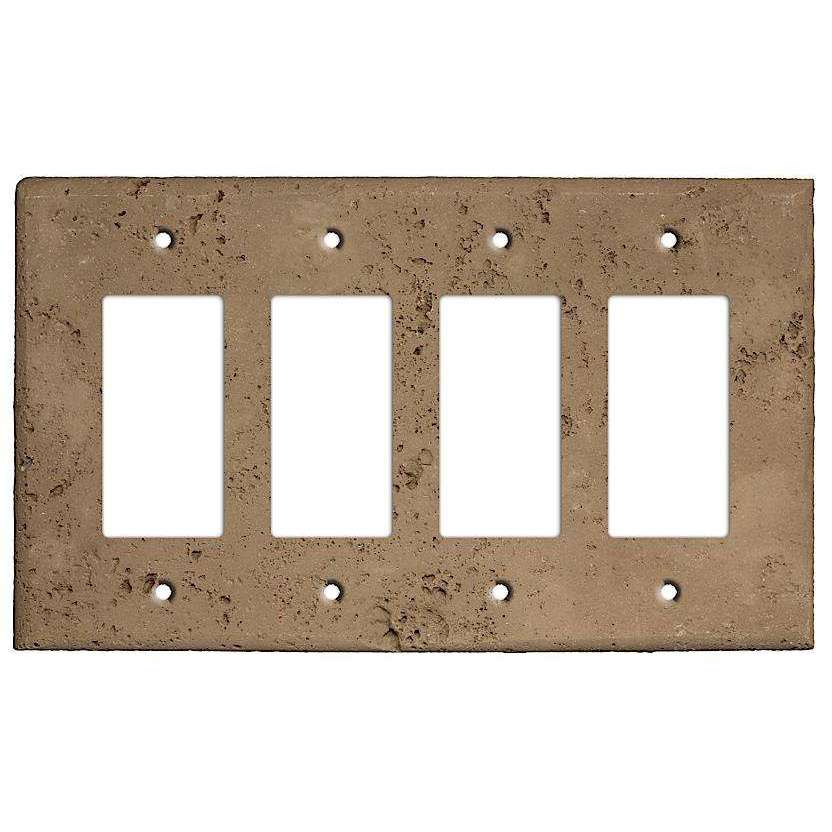 Cocoa Stone Four Rocker Switchplate