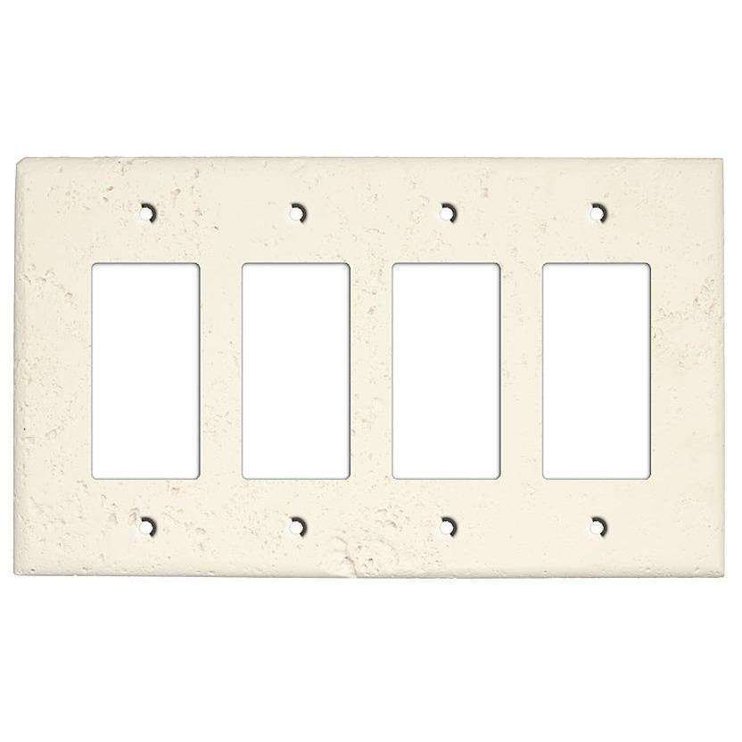 White Stone Four Rocker Switchplate