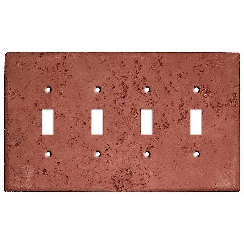 Brick Stone Four Toggle Switchplate